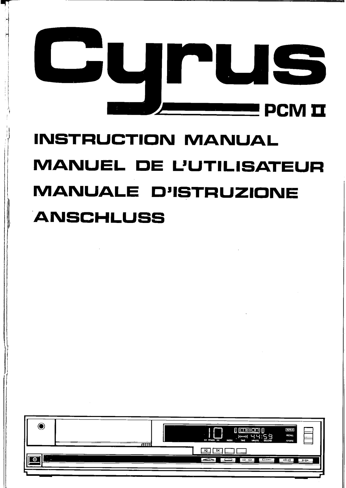 Cyrus PCM Mk2 Owners manual