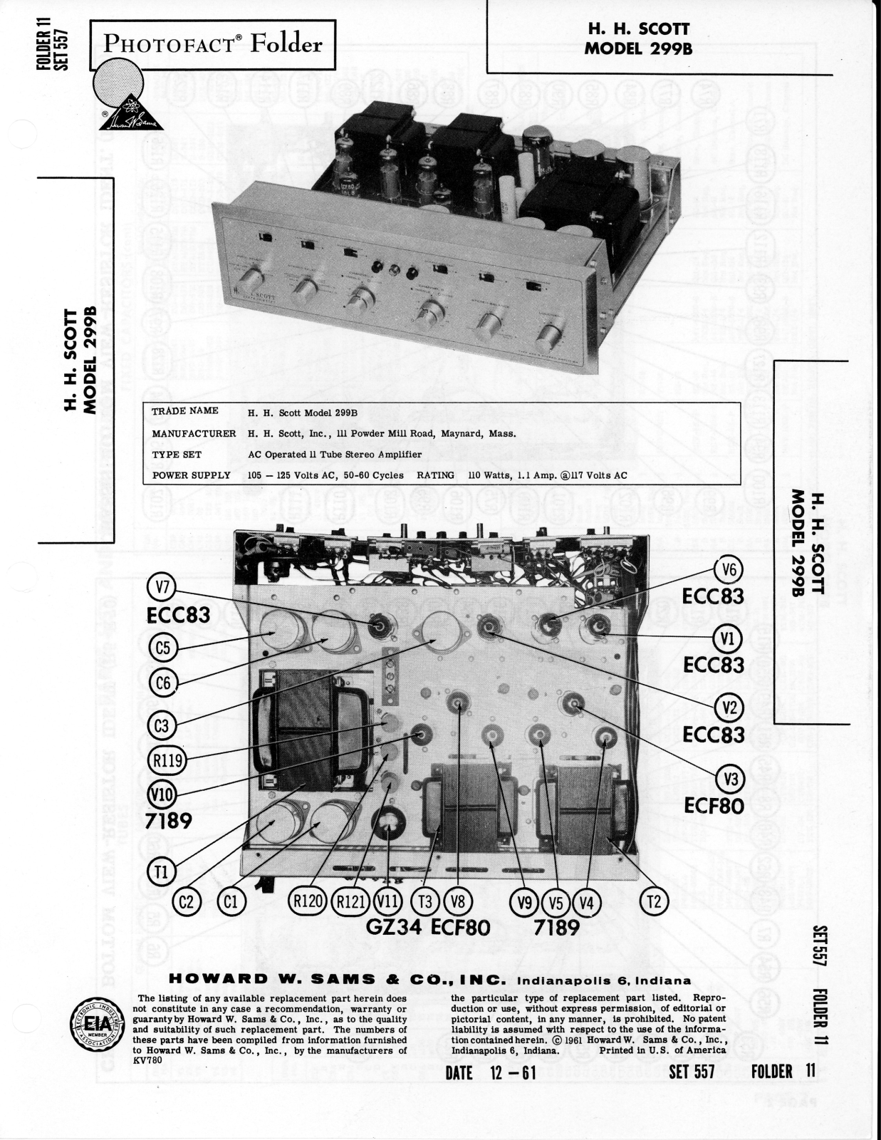 H.H. Scott 299-B Schematic