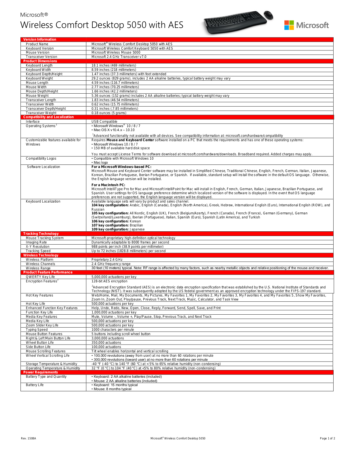 MICROSOFT MS WCD 5050 Datasheet - ManualMachine.com