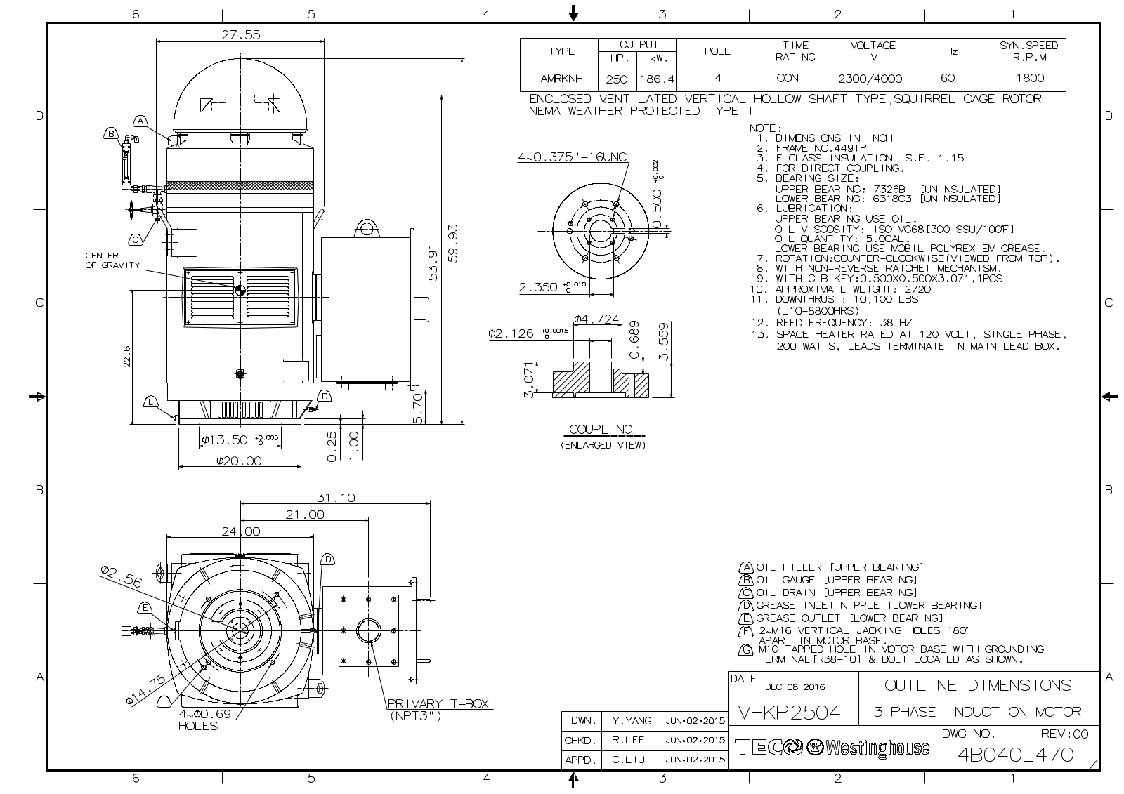 Teco VHKP2504 Reference Drawing