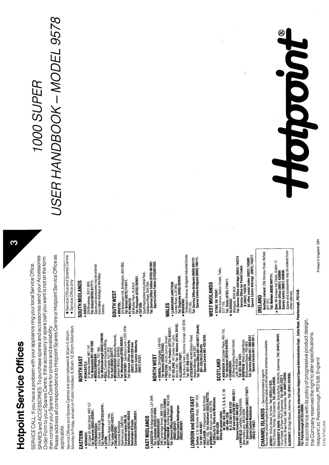 Hotpoint-Ariston HB9578 User Manual