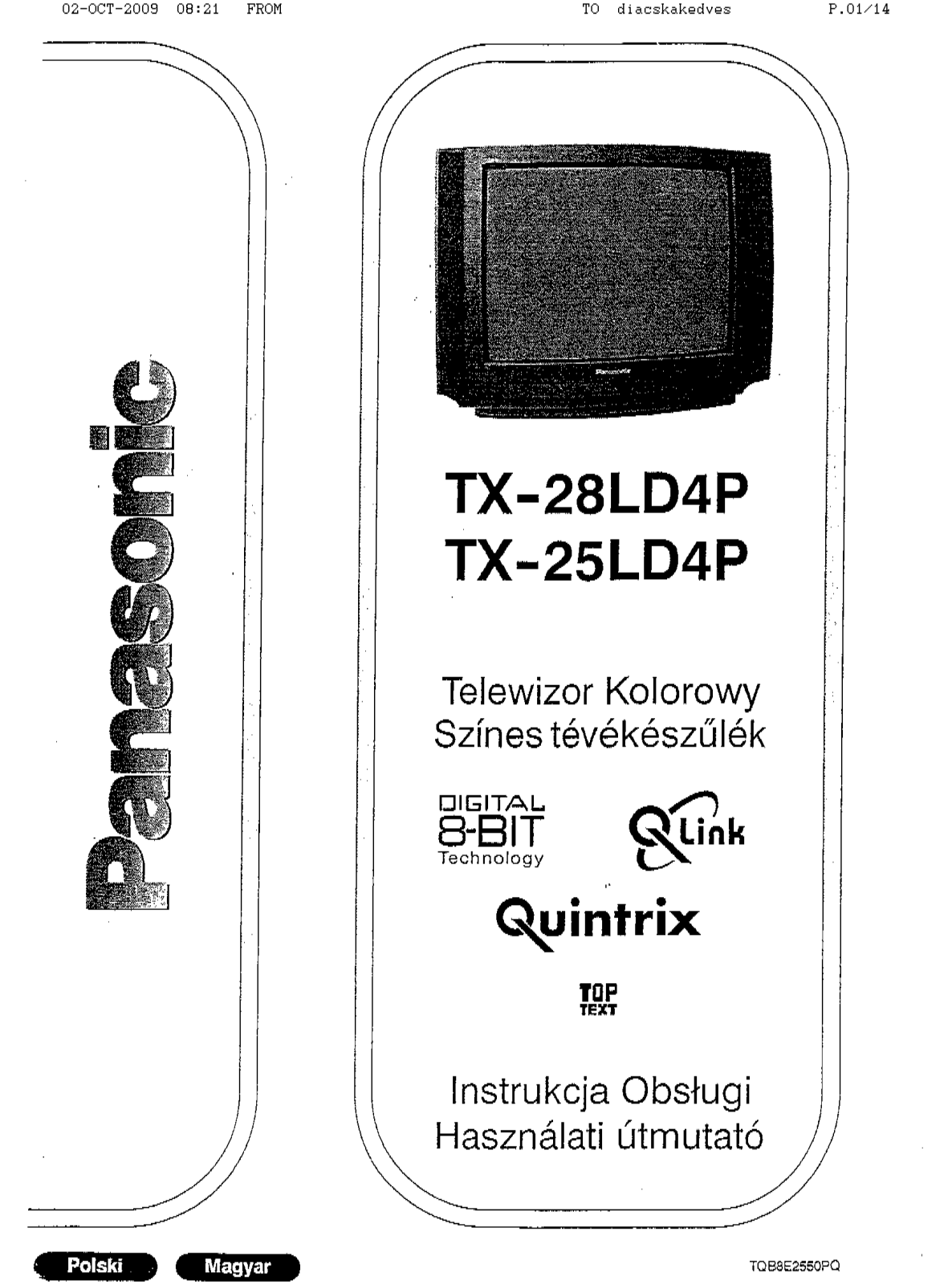 Panasonic TX28LD4P Operating Instructions