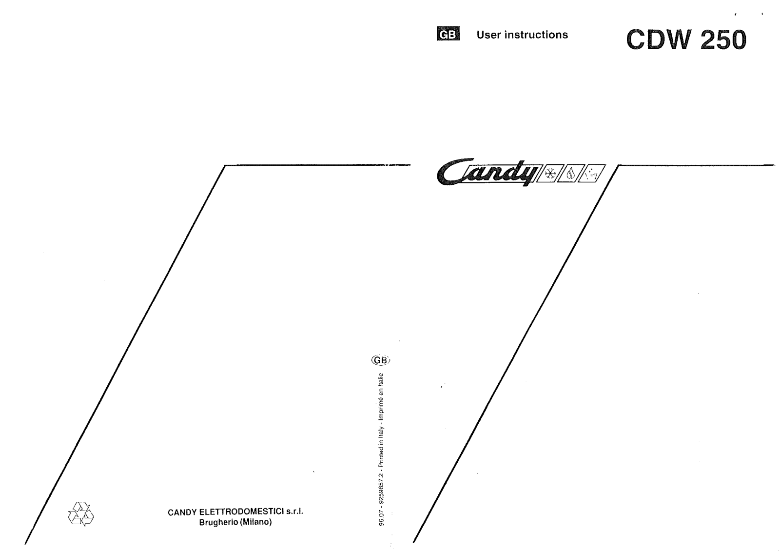 Candy CDW 250 User Manual