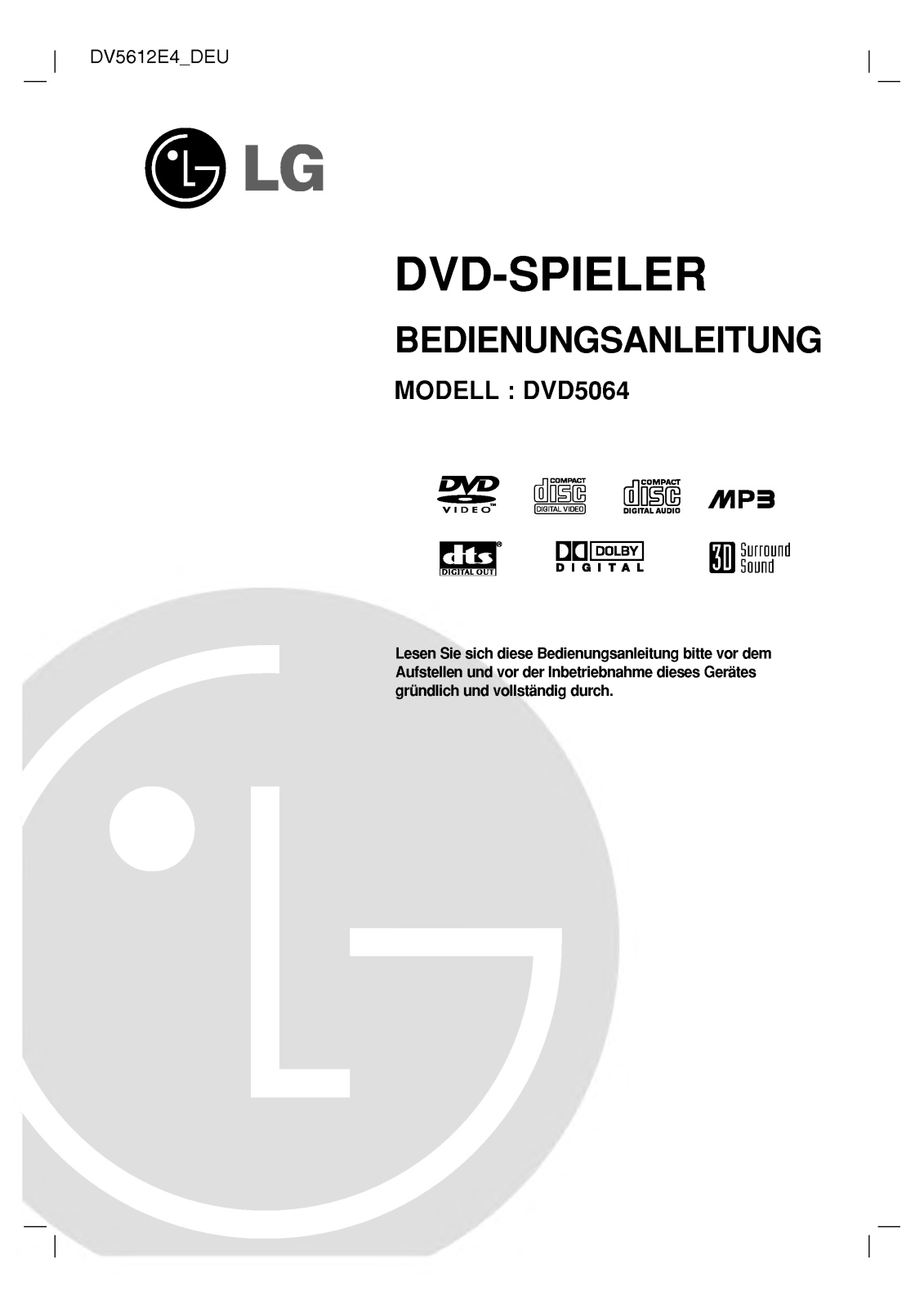 Lg DVD5063 User Manual