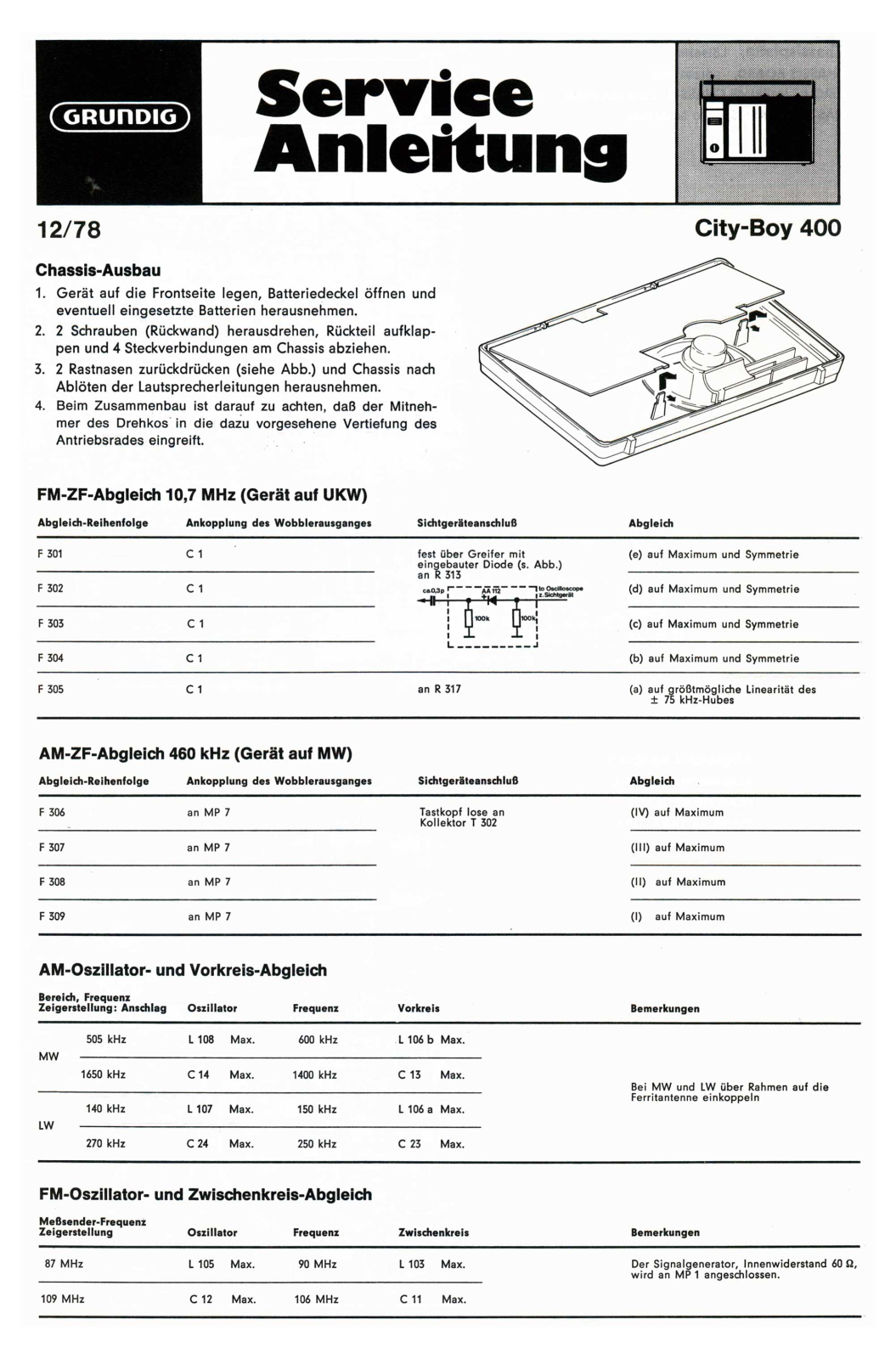 Grundig City-Boy-400 Service Manual