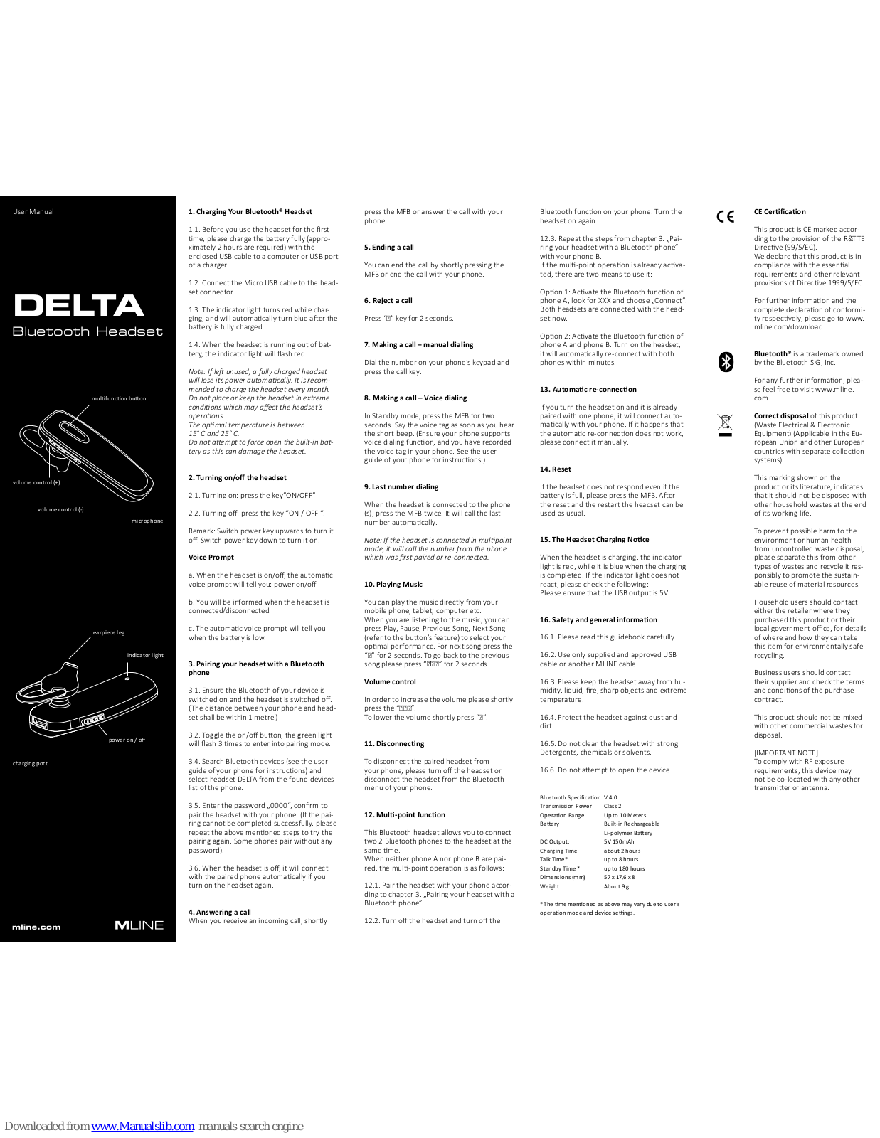 MLINE DELTA User Manual