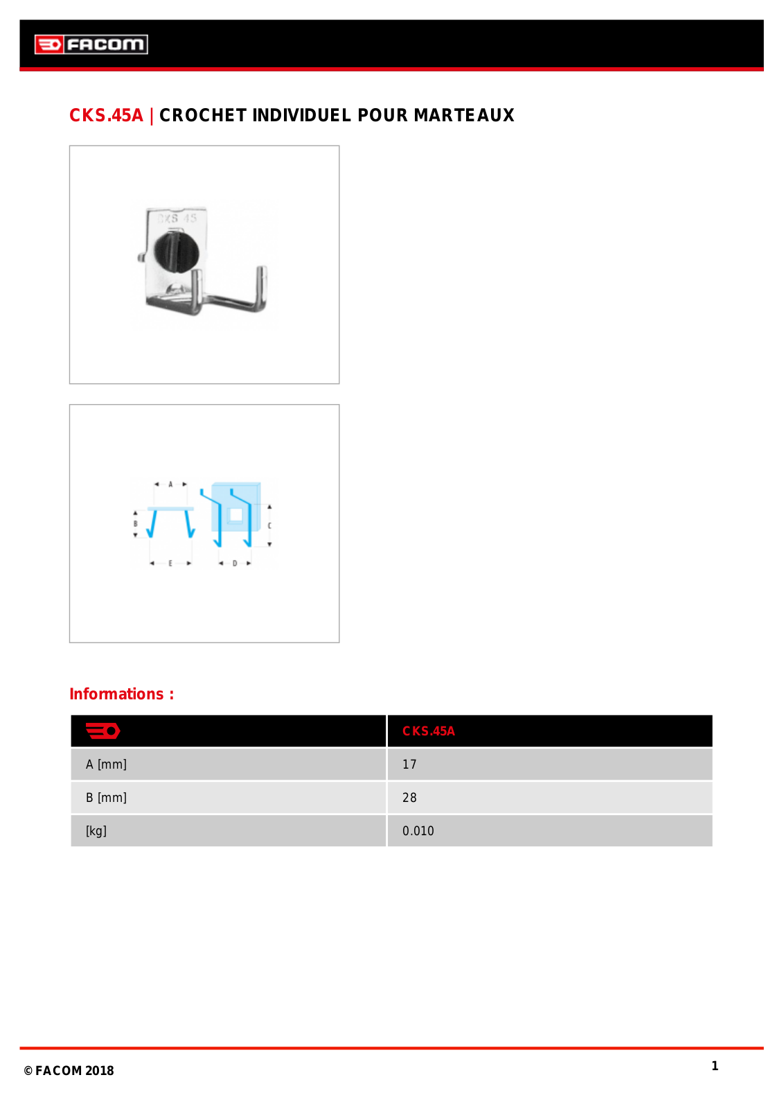 Facom CKS.45A Specification