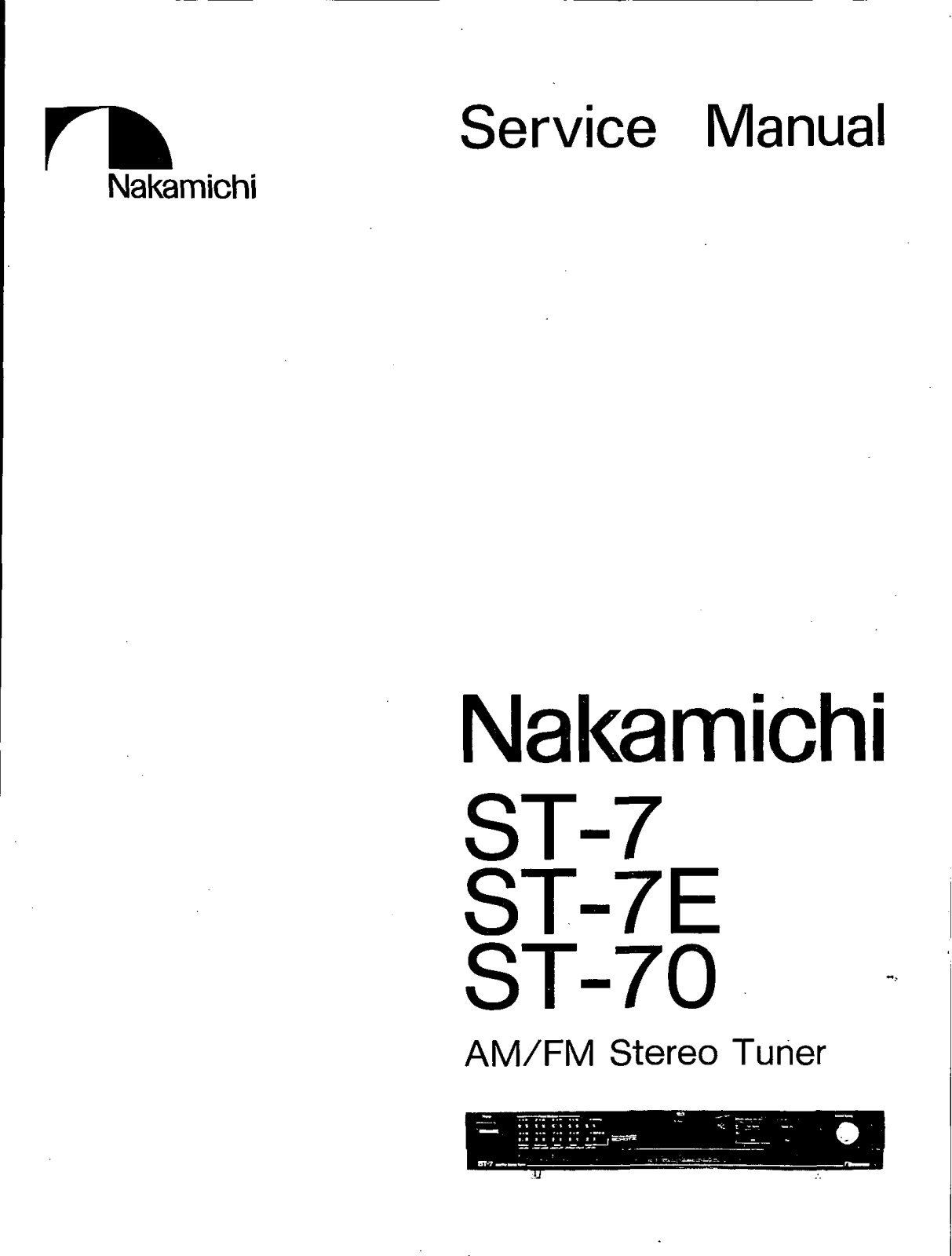 Nakamichi ST-7, ST-70 Service manual