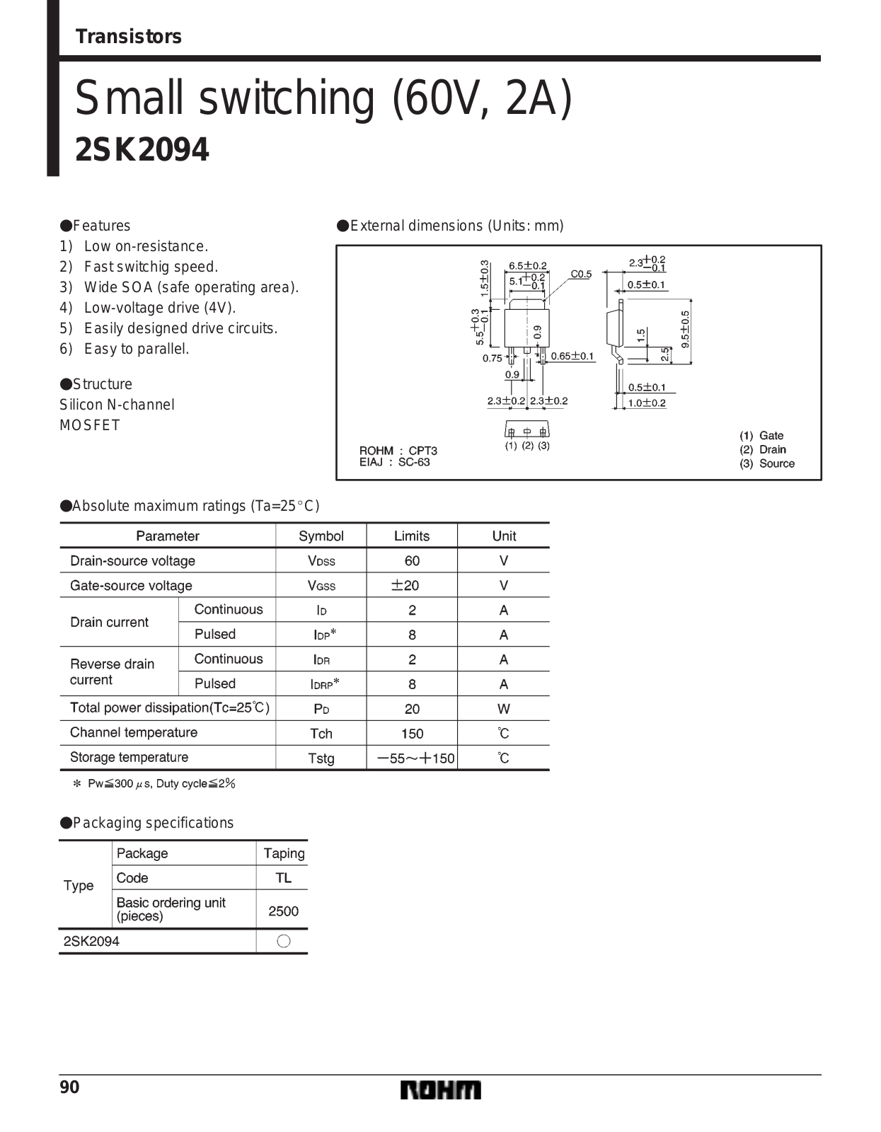 ROHM 2SK2094 Datasheet