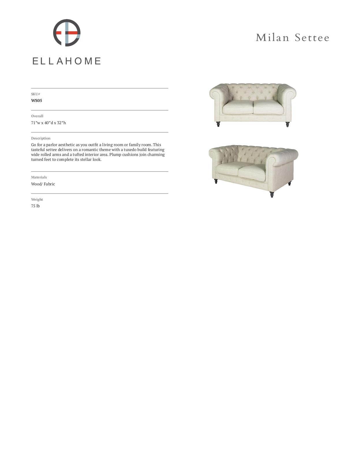 ellahome FRQP1476 Specifications - ManualMachine.com