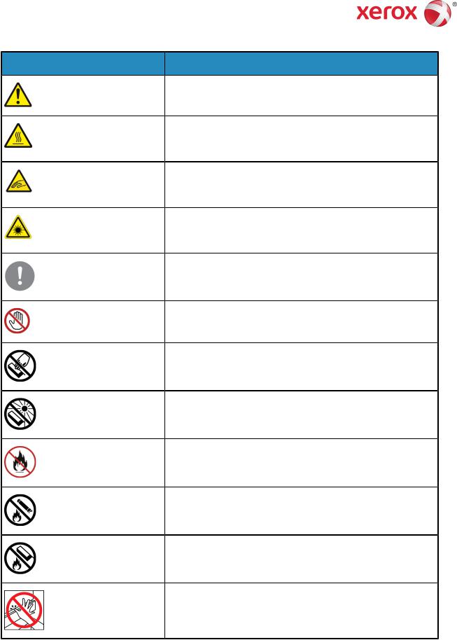 Xerox Printer symbols User Guide