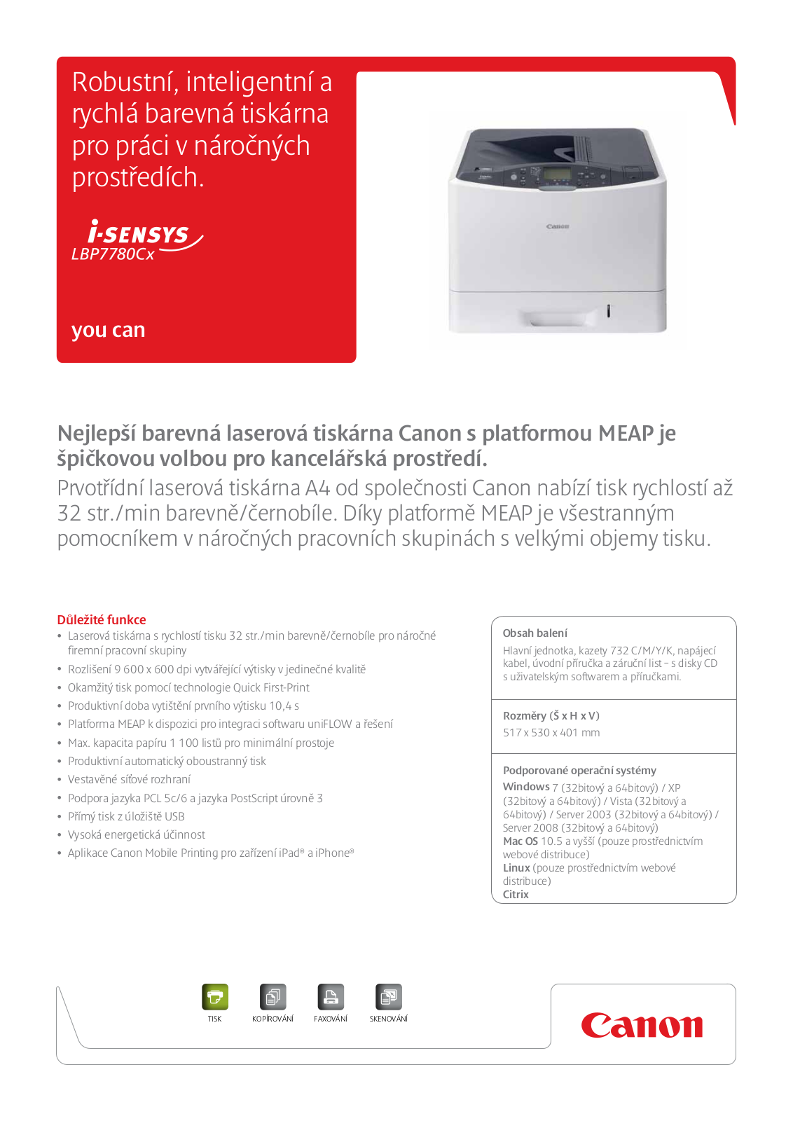 Canon I-SENSYS LBP7780CX BROCHURE