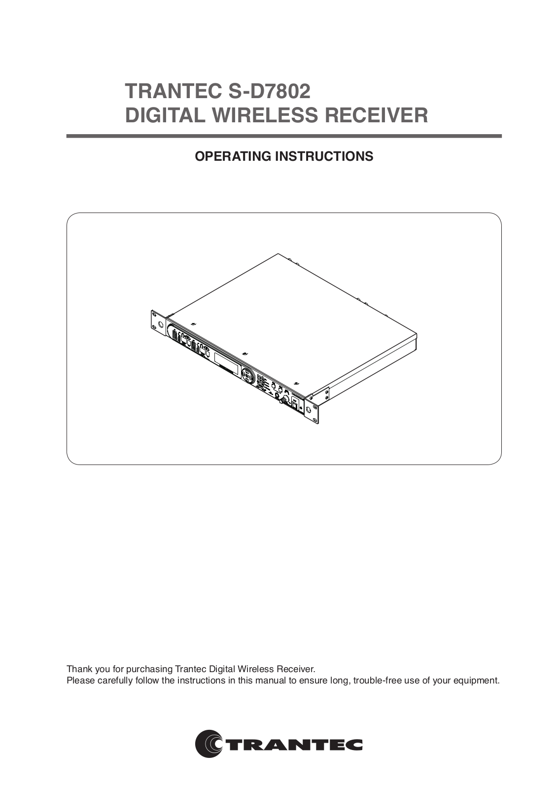 Toa S-D7802 User Manual