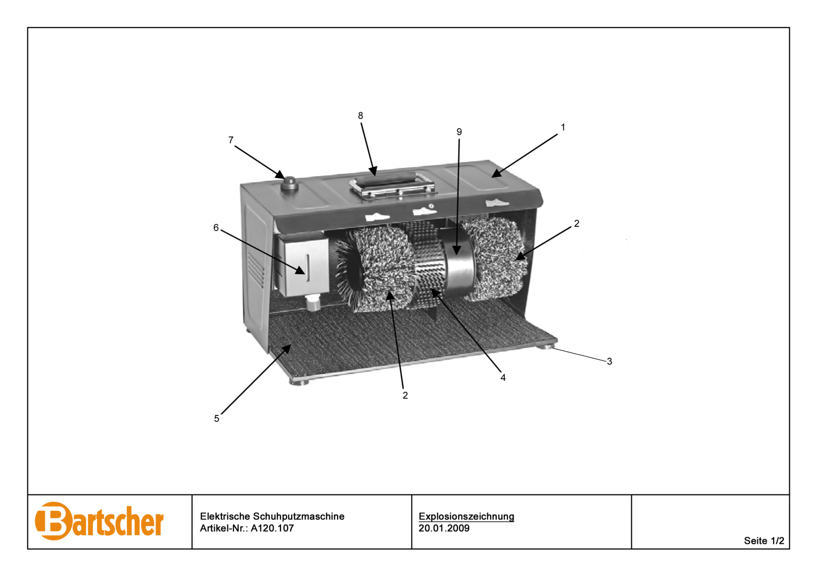 Bartscher A120107 Parts list