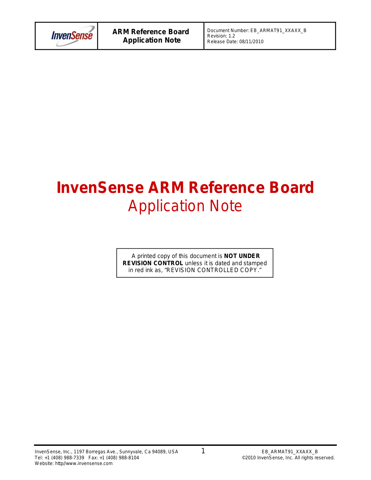 InvenSense ARM Reference Board Application Note - ManualMachine.com