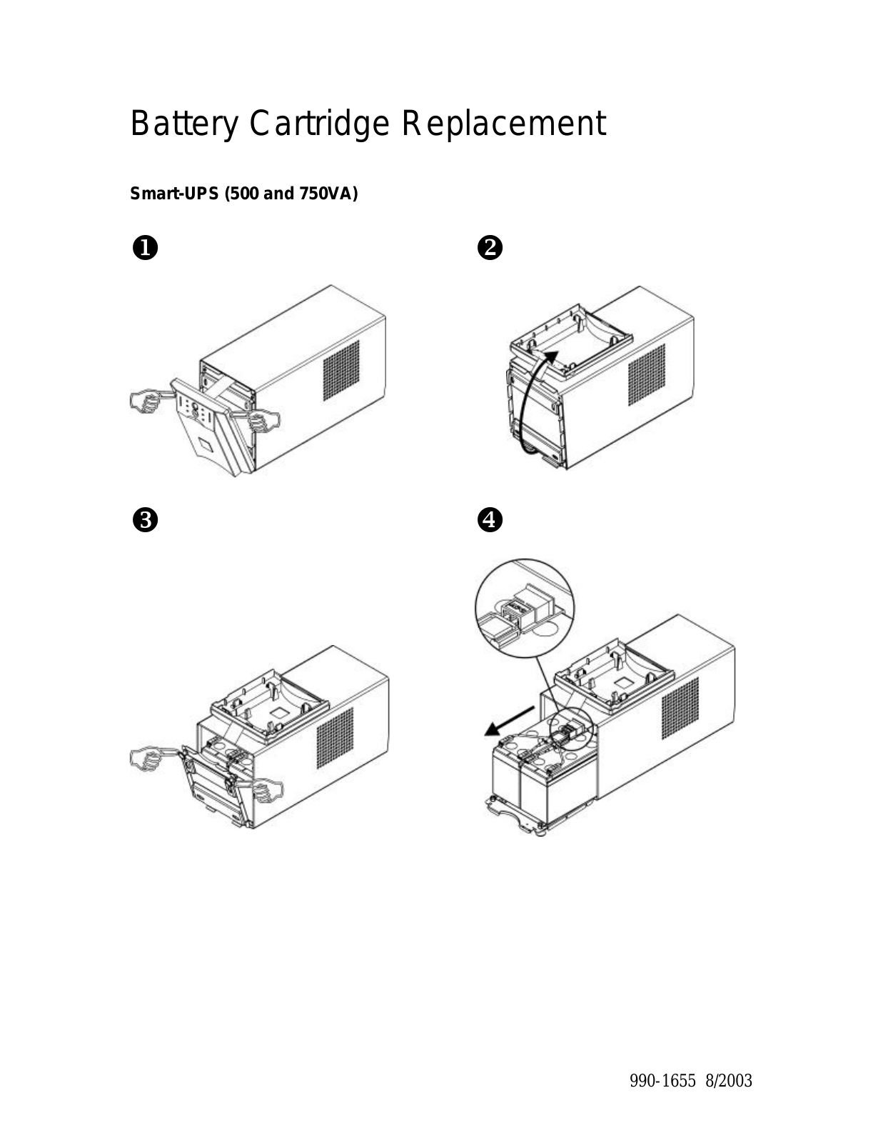 APC 750 VA, Smart-UPS RBC48, Smart-UPS 990-1655 8-2003, Smart-UPS 500 User Manual