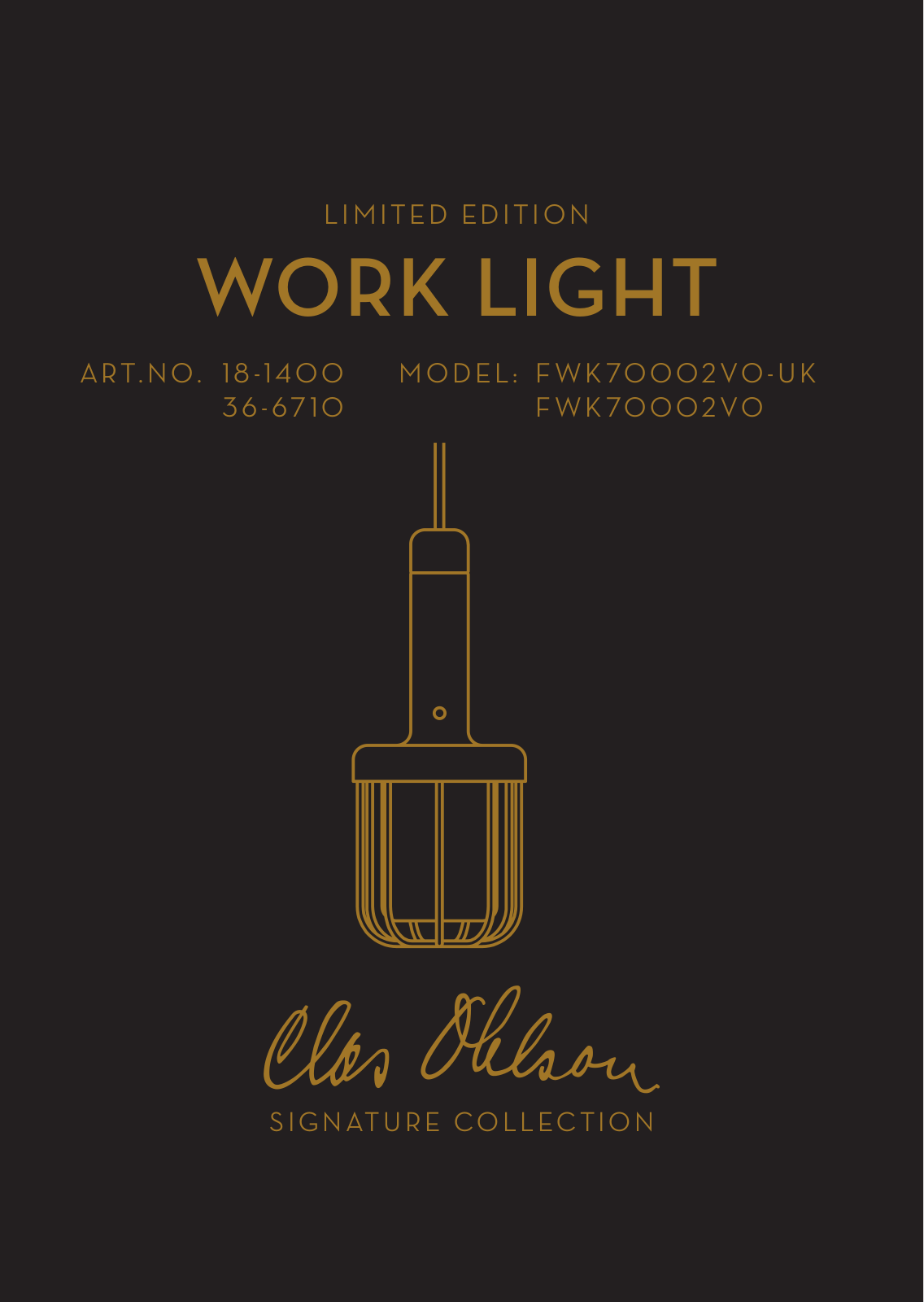 Clas Ohlson WORK LIGHT FWK70002V0, WORK LIGHT FWK70002v0-UK Instructions For Use Manual