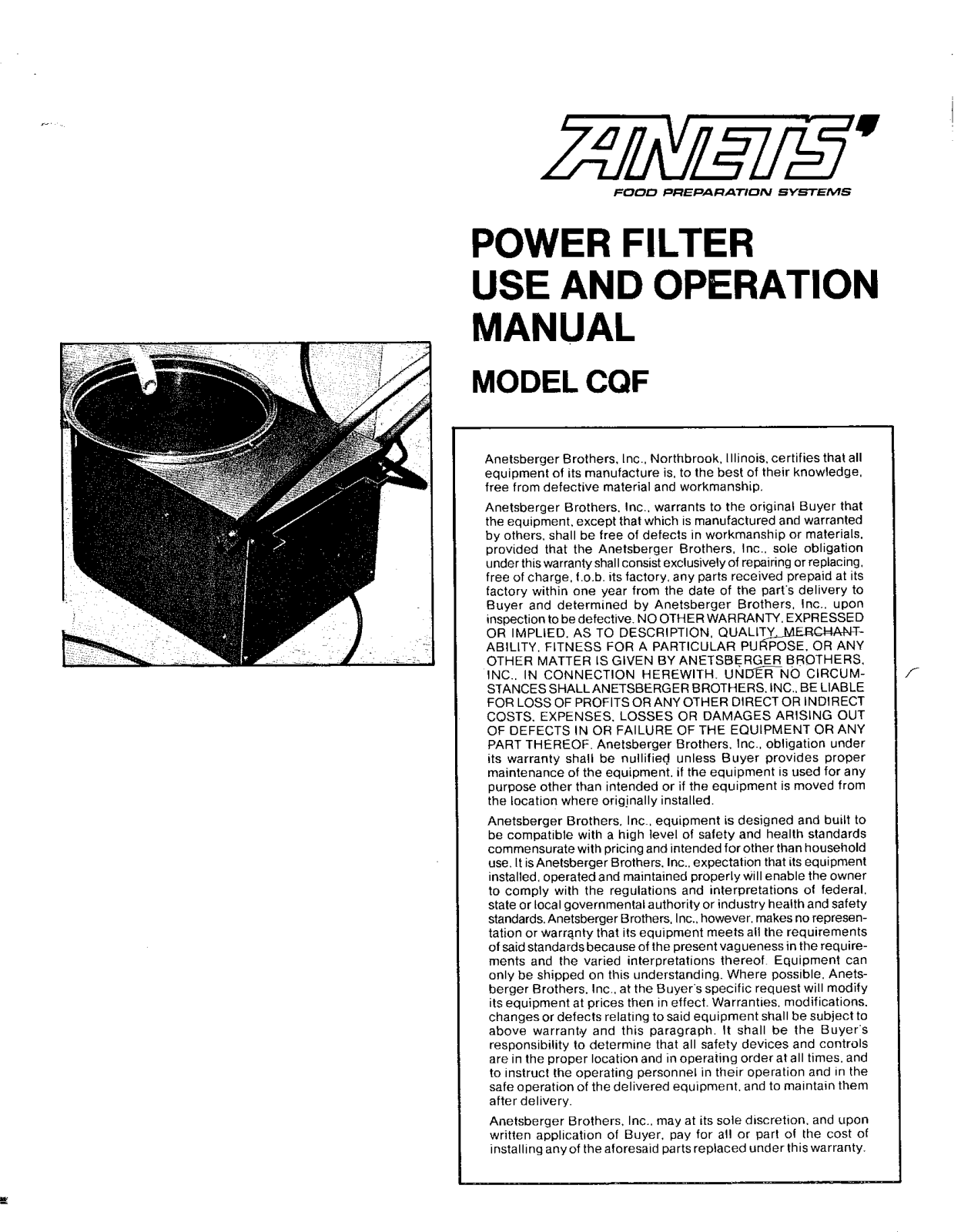 Anets CQF-260 Installation  Manual