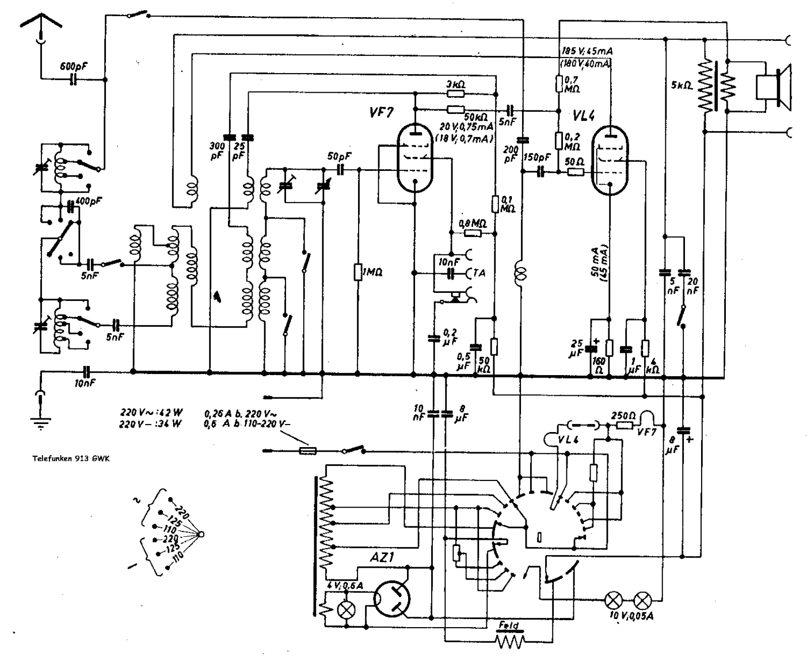 Telefunken 913-GWK Schematic