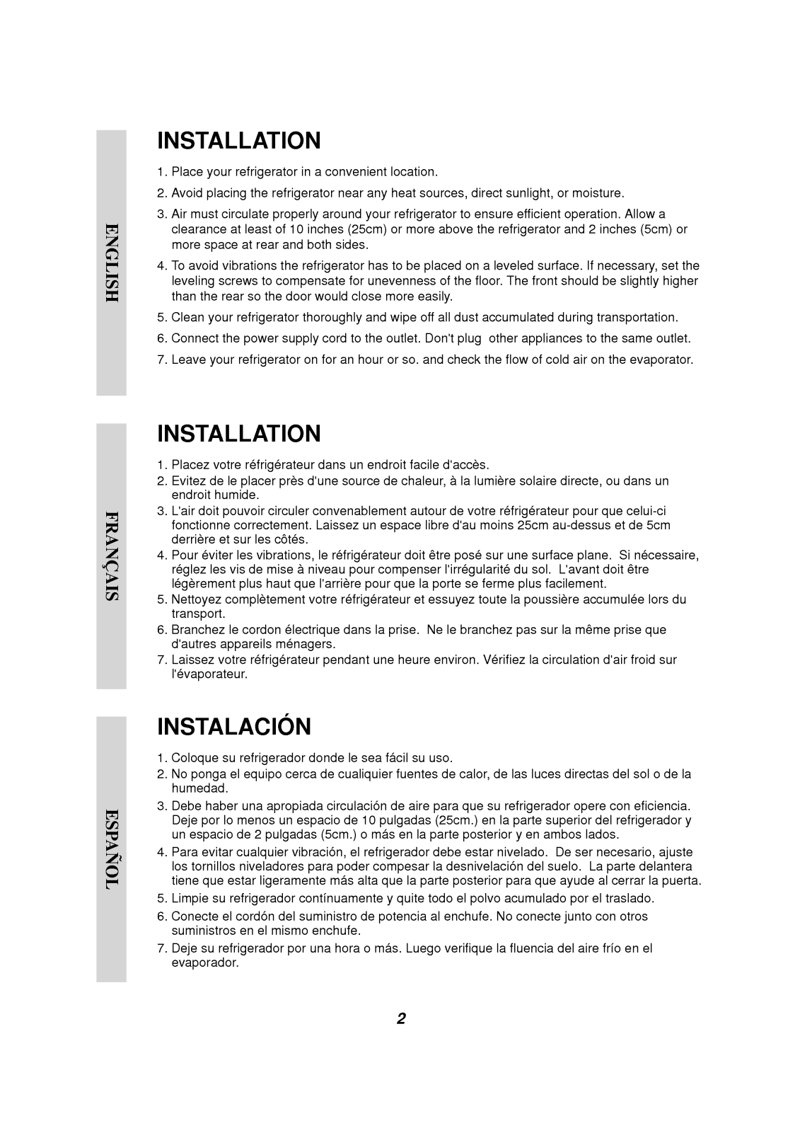 LG GR-051GSF User Manual