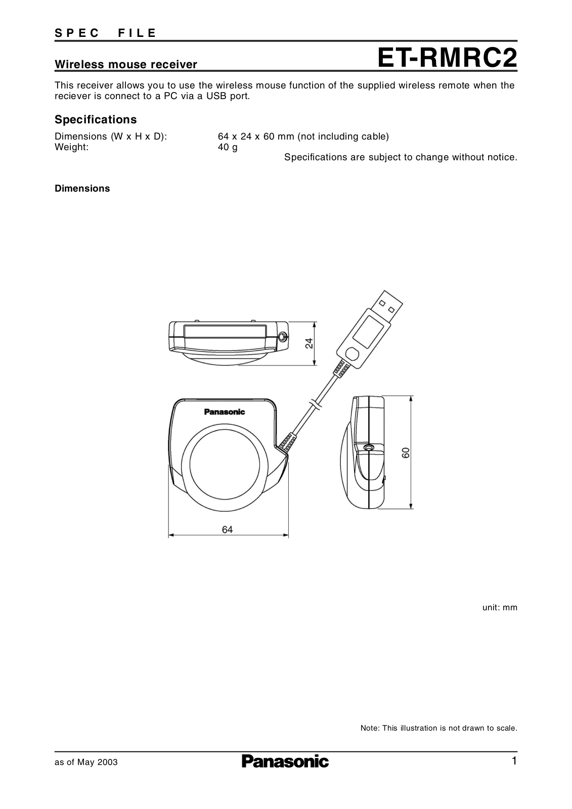 Panasonic ET-RMRC2 User Manual