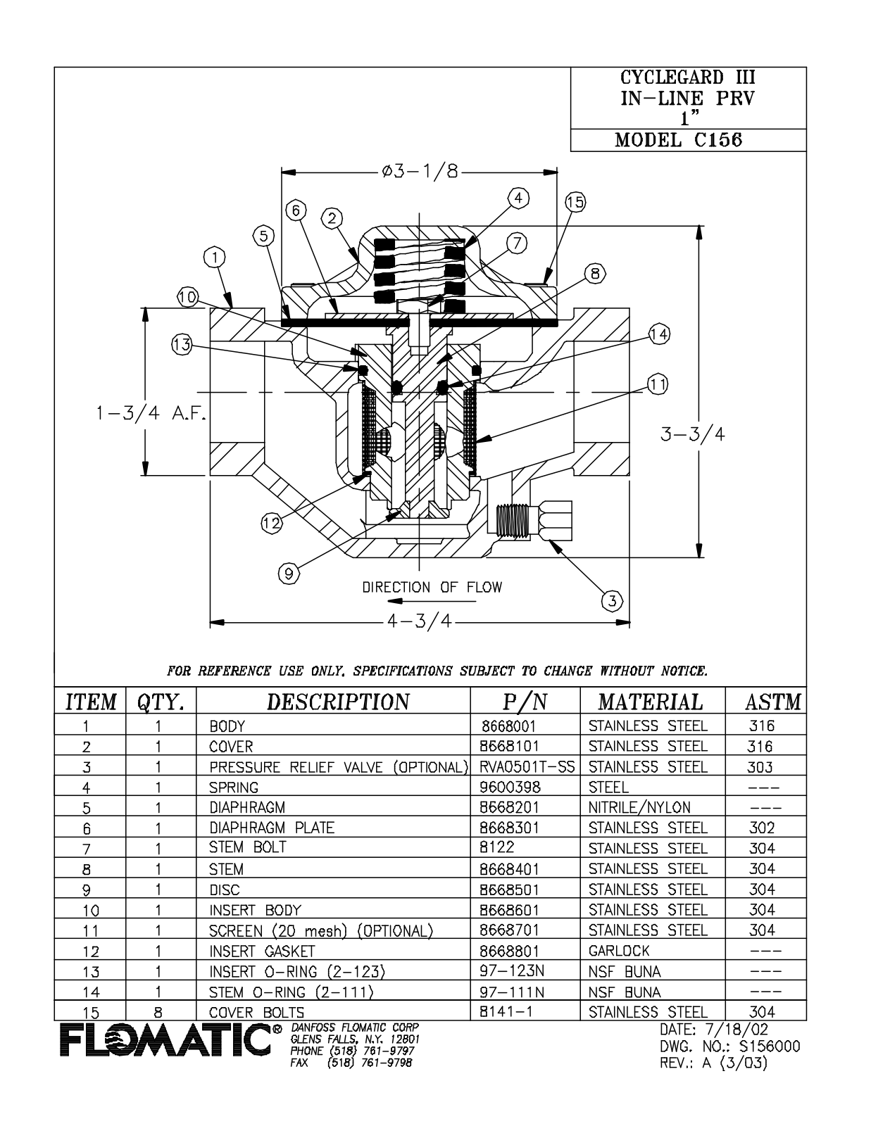 Flomatic C156 Shematics