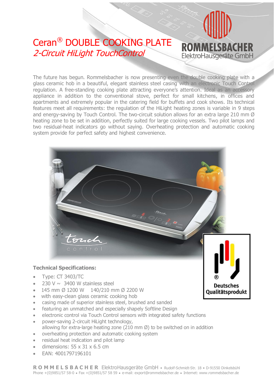 Rommelsbacher CT 3403-TC User Manual