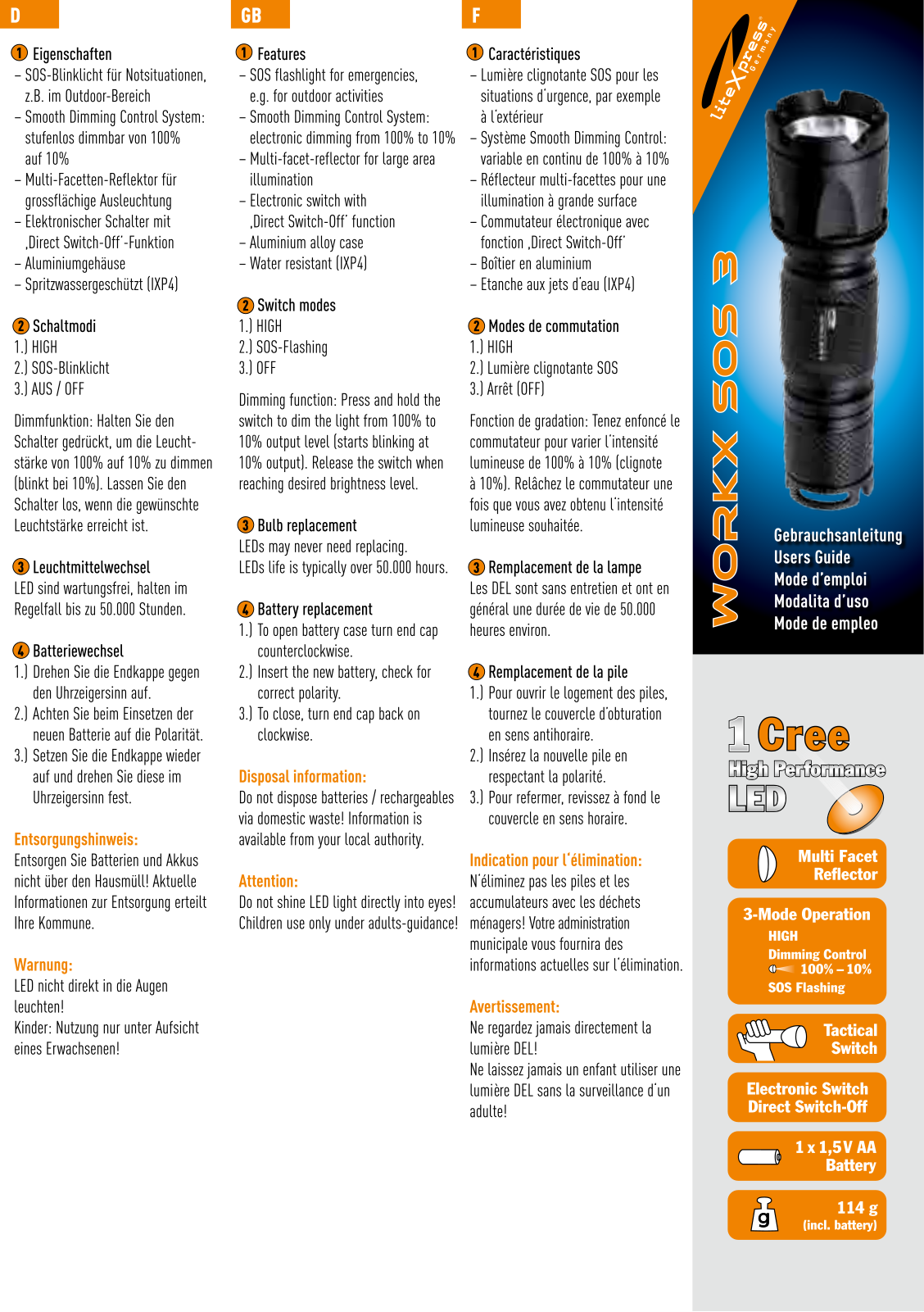 LiteXpress Workx SOS 3 User guide