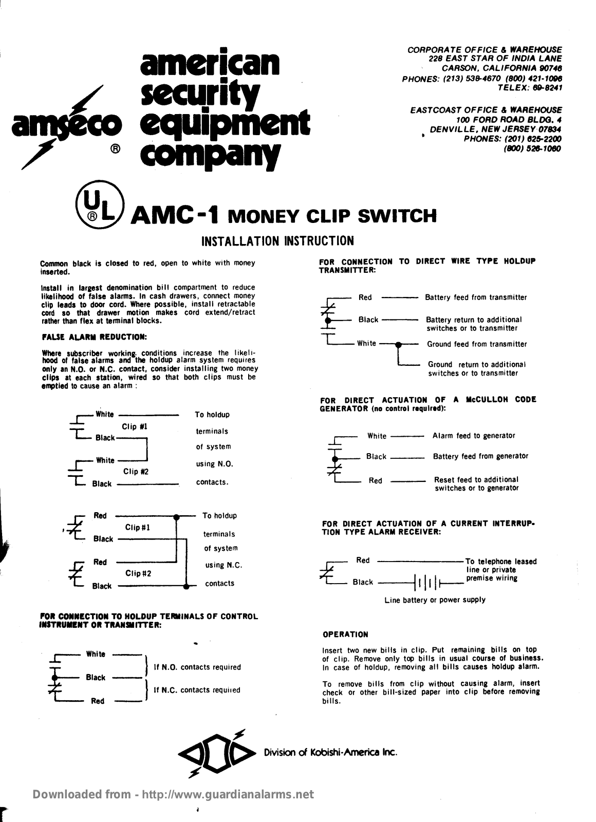 Amseco AMC-1 User Guide