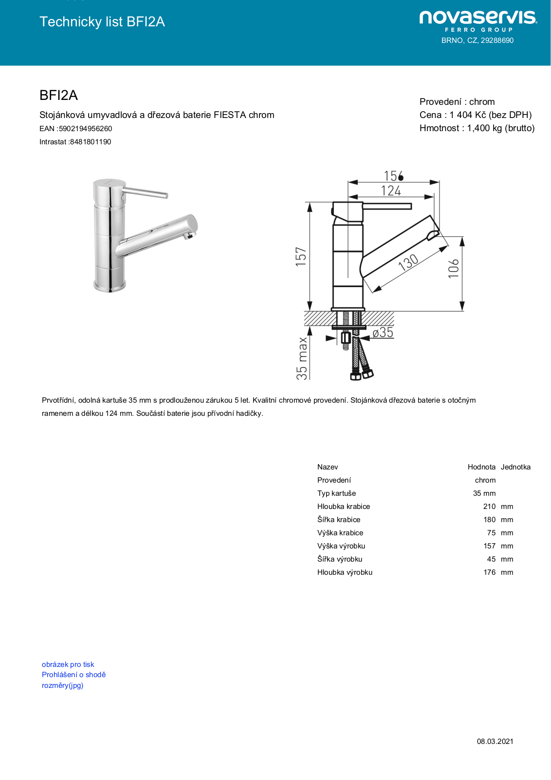 Novaservis BFI2A User guide - ManualMachine.com