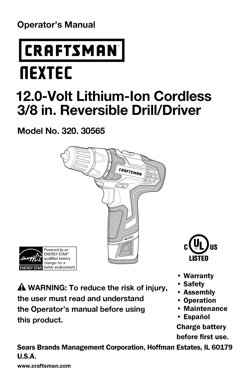 Craftsman 32030565 Owner’s Manual