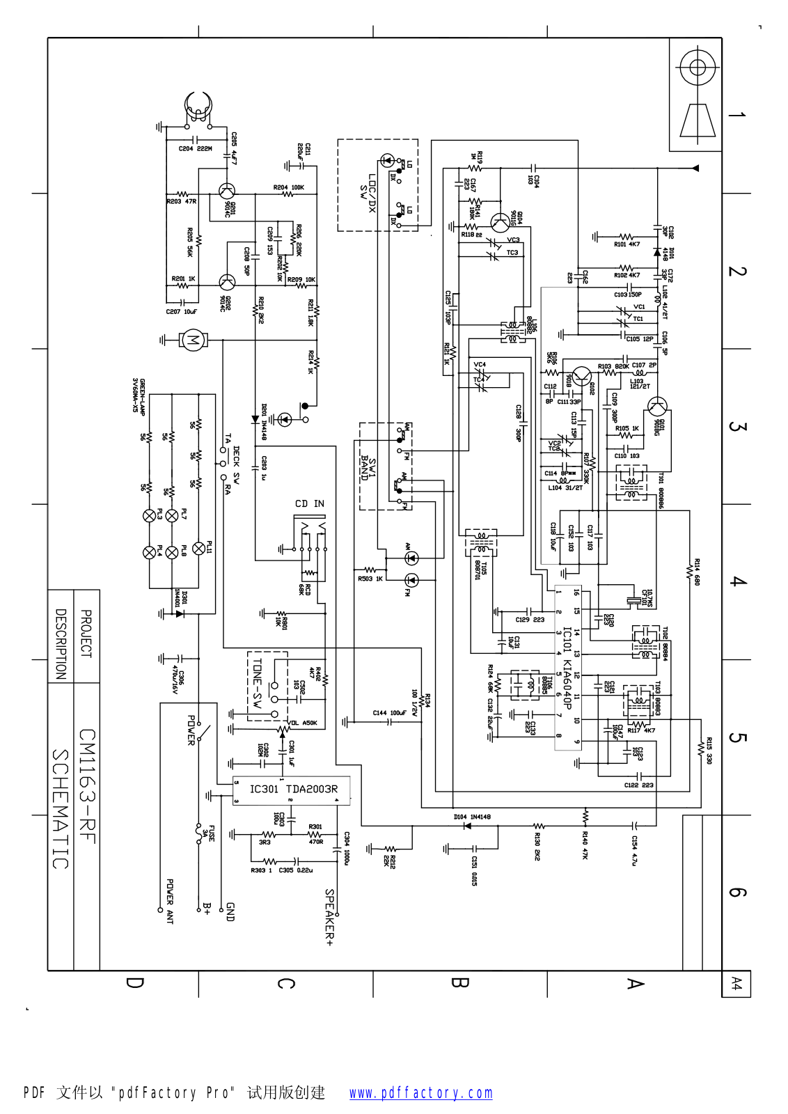 Vitek CM1163-RF Circuit diagrams