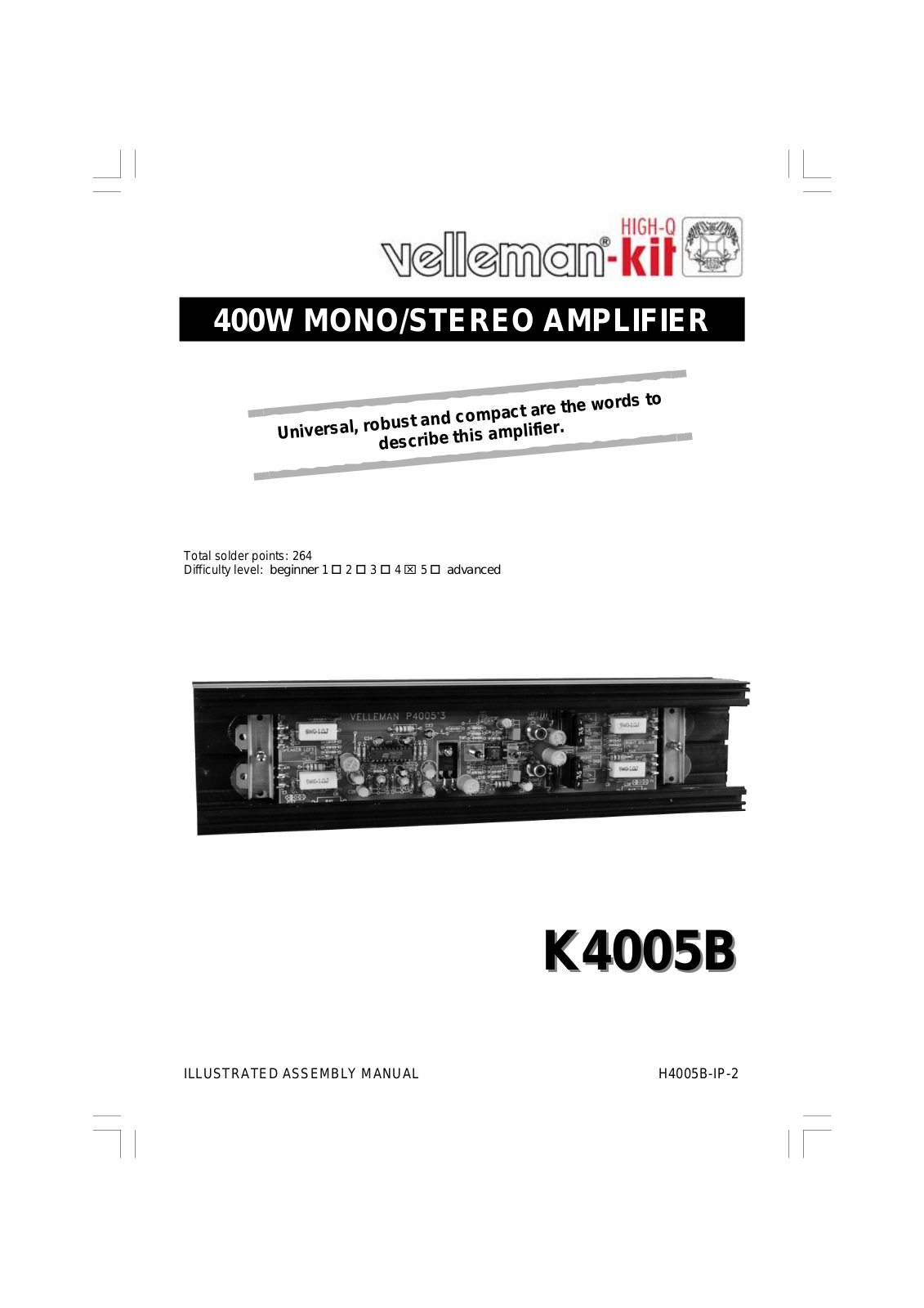 Velleman K-4005-B Service manual