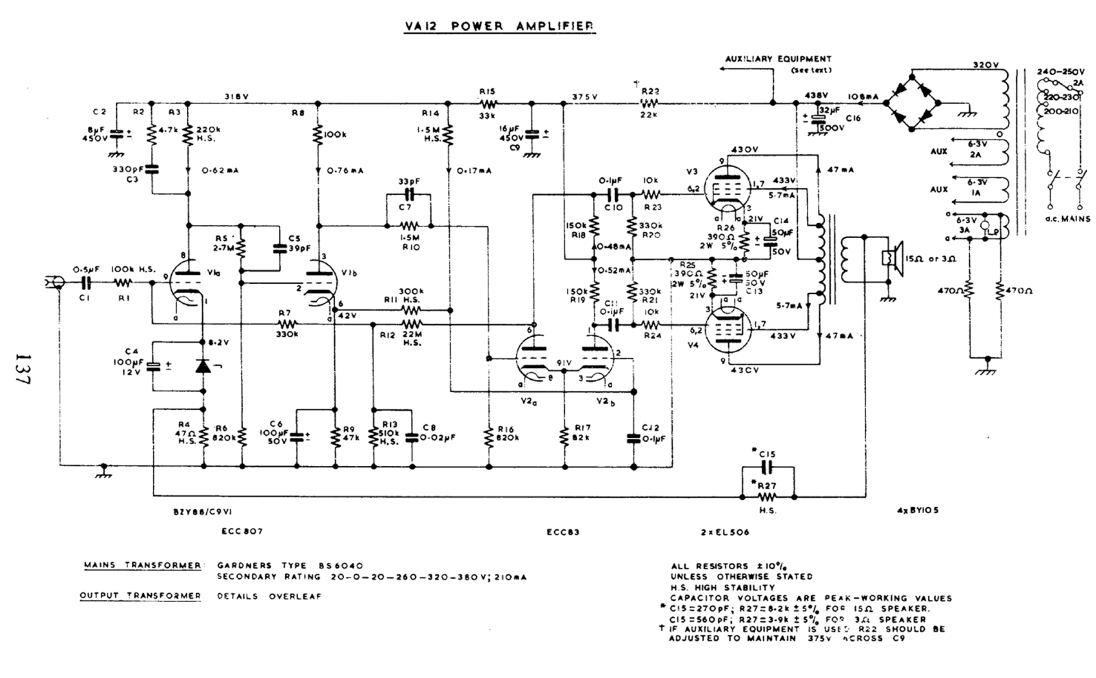 Brimar VA-12 Schematic