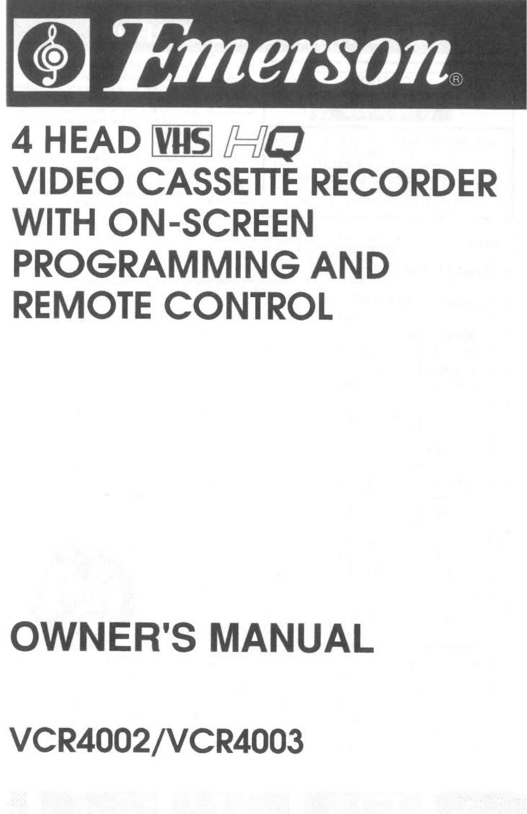 EMERSON VCR4002 User Manual