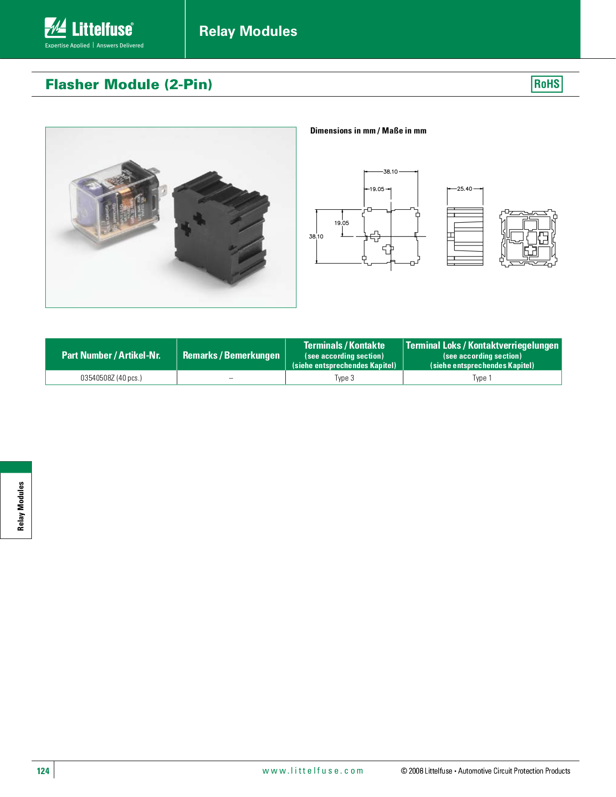 Littelfuse 03540508Z User Manual