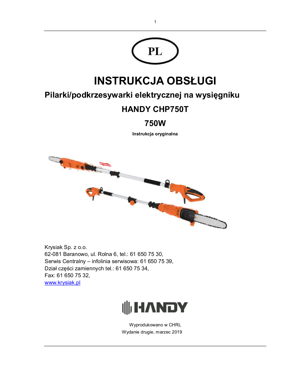 HANDY CHP750T User guide - ManualMachine.com