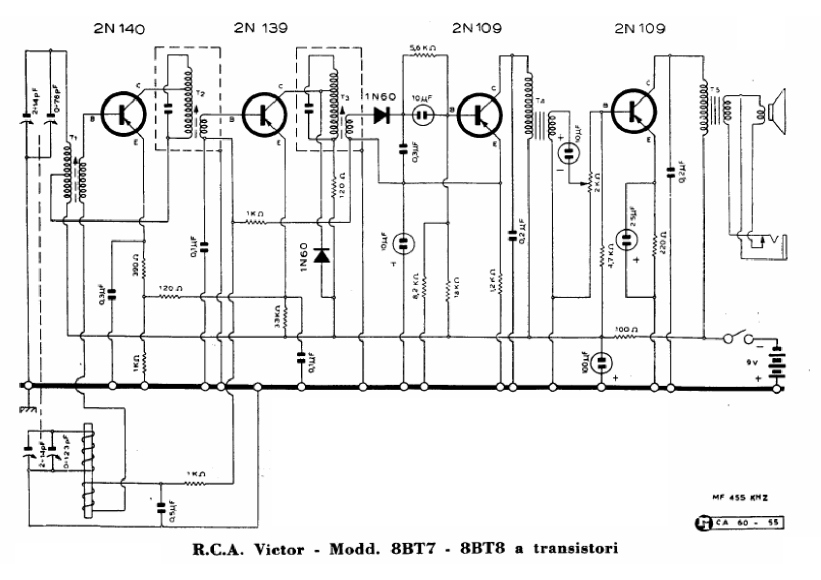 RCA 8bt7, 8bt8 schematic