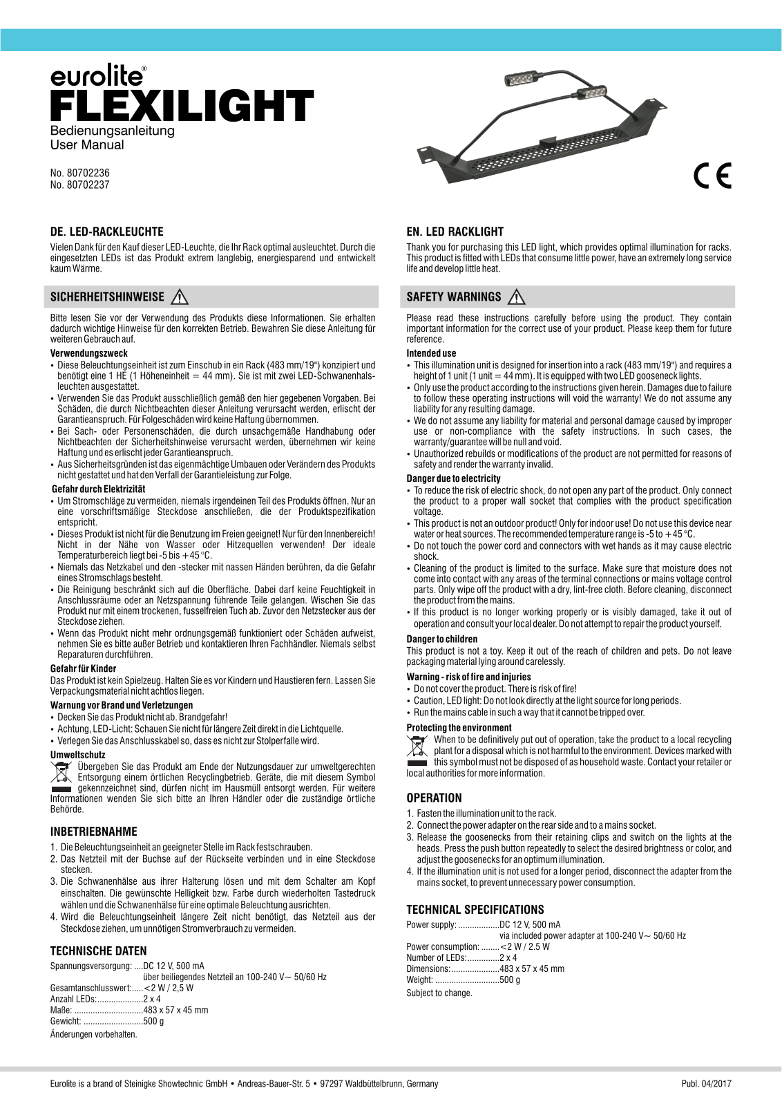 Eurolite Flexilight User guide - ManualMachine.com