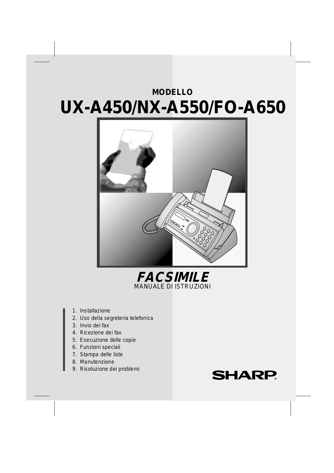 Sharp NX-A550IT, FO-A650IT, UX-A450, NX-A550, FO-A650 User Manual