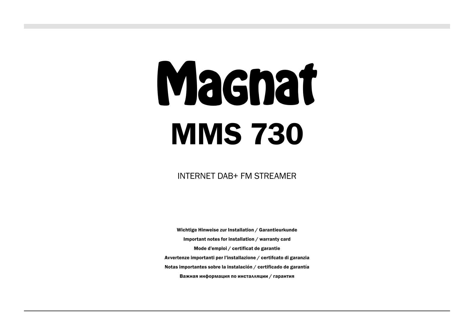 Magnat MMS 730 User manual