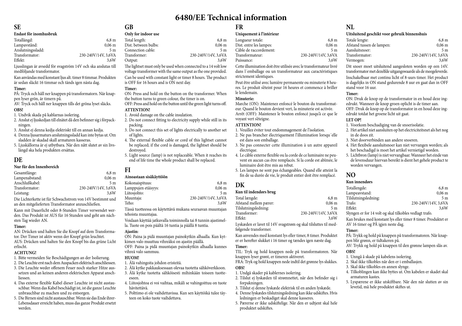 Konstsmide 6480/EE User guide