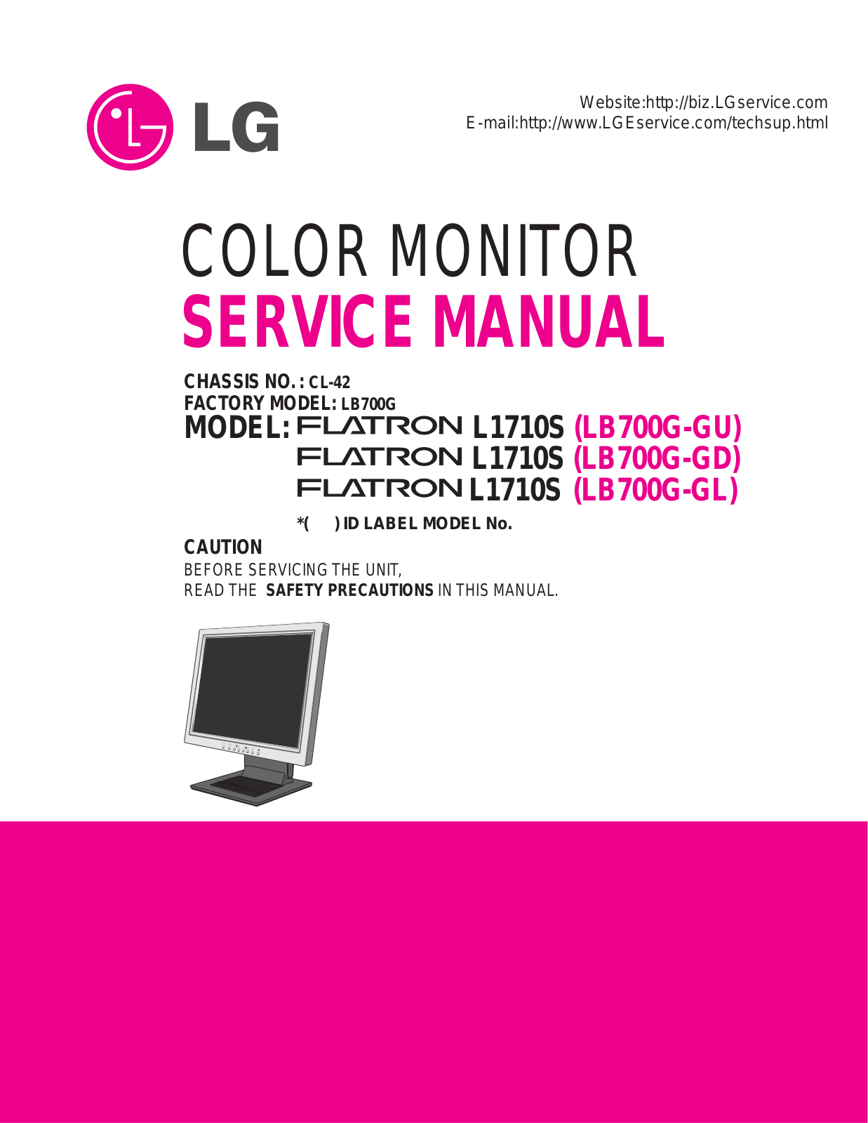 LG LB700G-GU, LB700G-GL, L1710S User Manual
