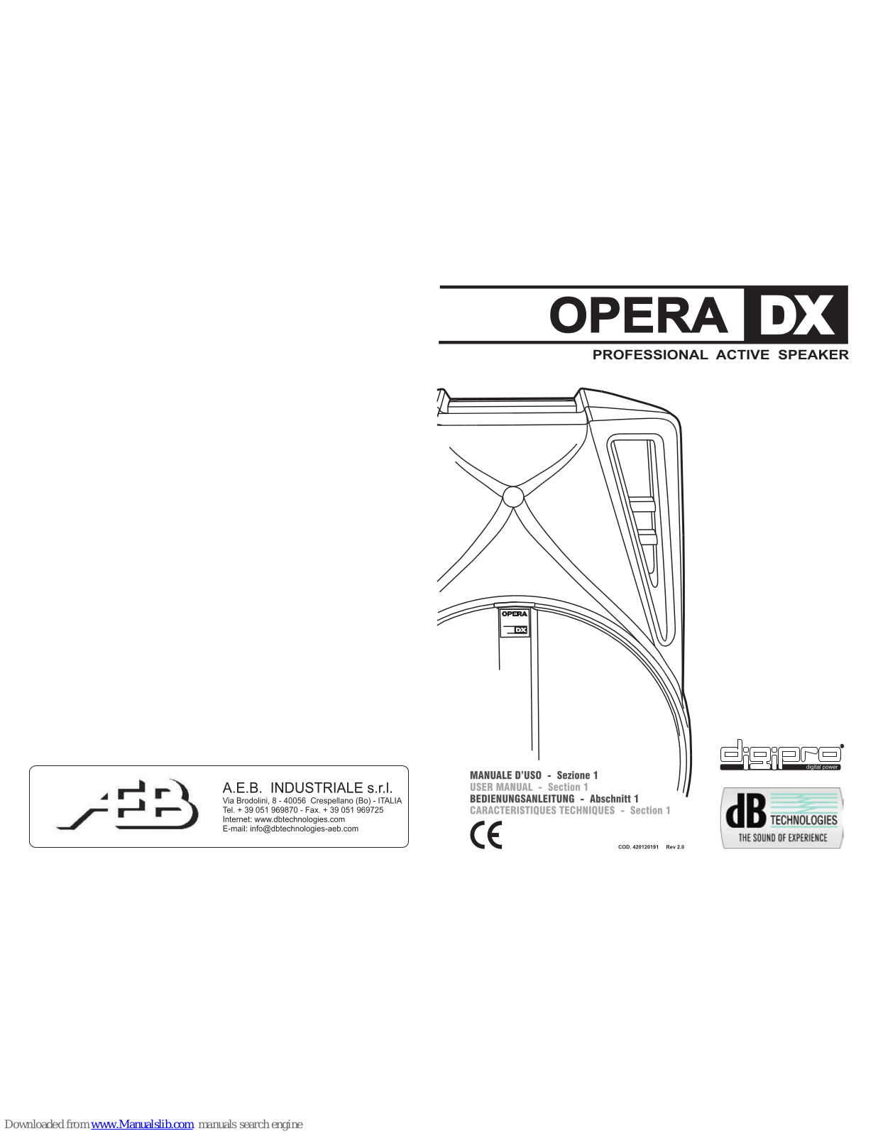 dB Technologies OPERA 508DX, OPERA 510DX, OPERA 710DX, OPERA 712DX, 715DX User Manual