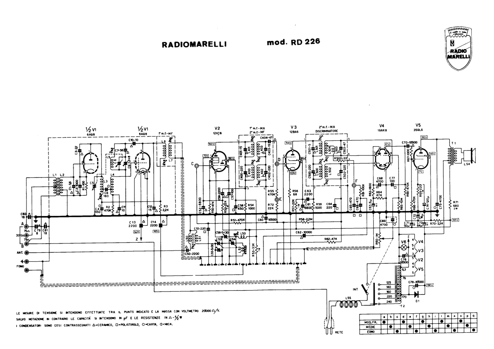 Radiomarelli rd226 schematic