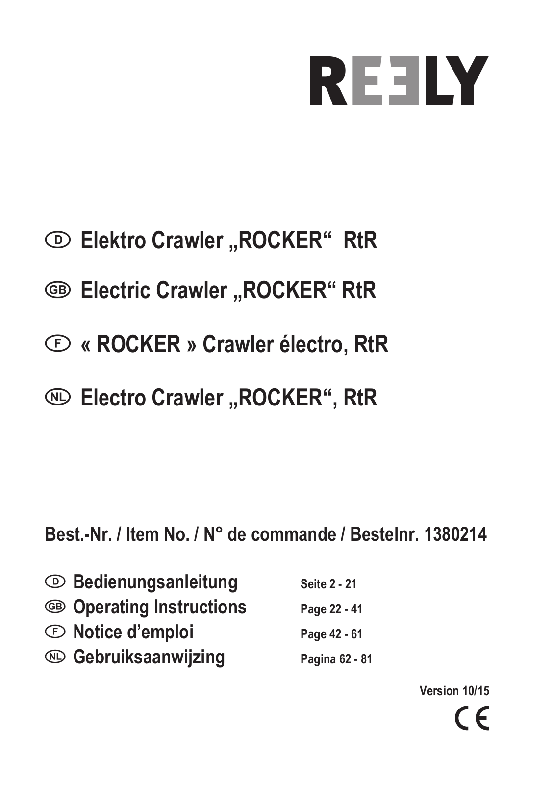 Reely ROCKER User manual