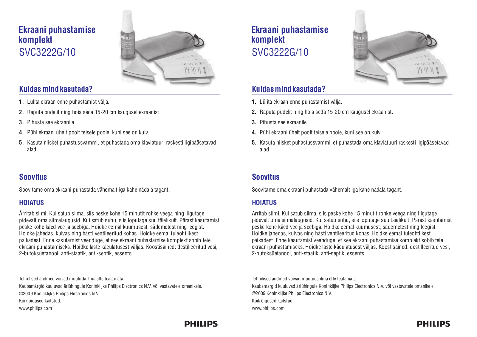 Philips SVC3222G User Manual