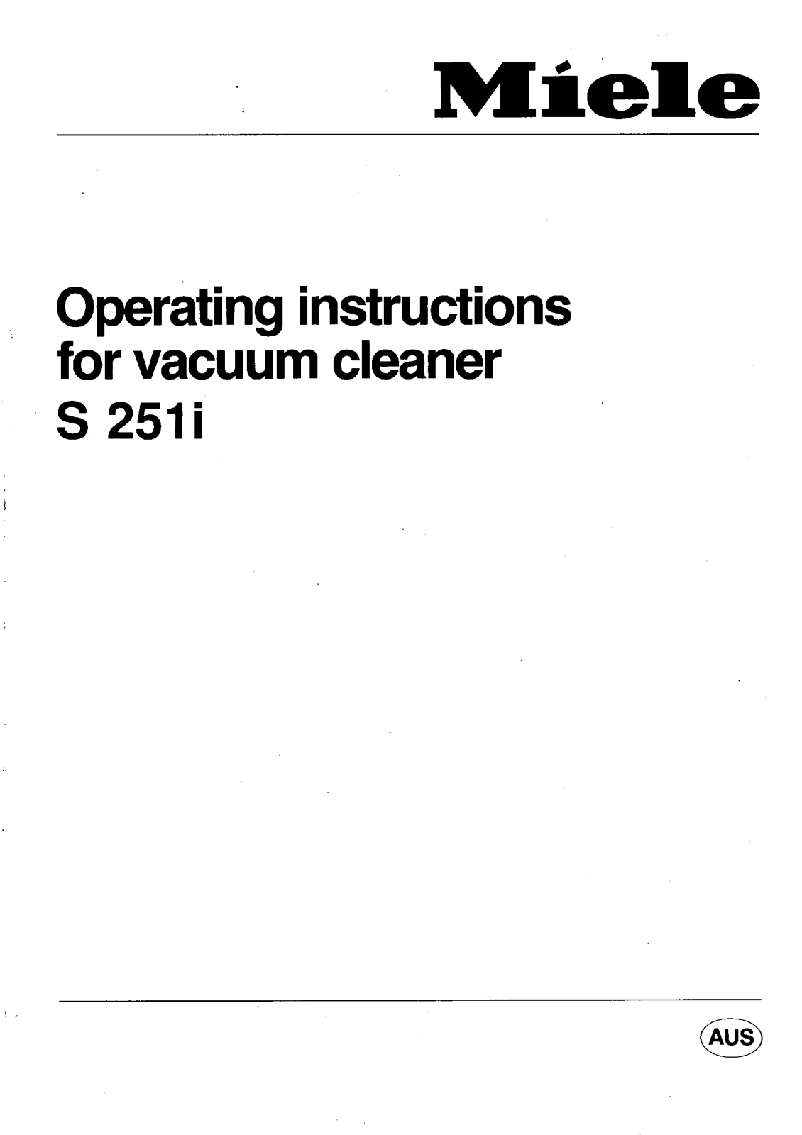 Miele S 251 I Operating instructions