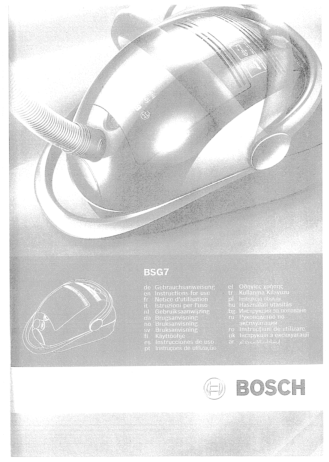 Bosch BSG 72230 User Manual