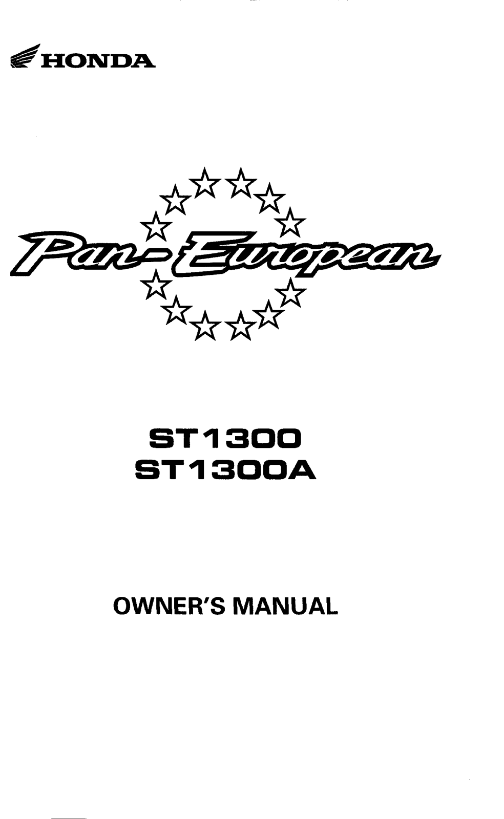 Honda ST1300A 2008 Owner's Manual